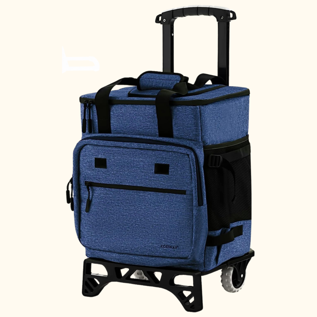 dark blue rolling beach cooler