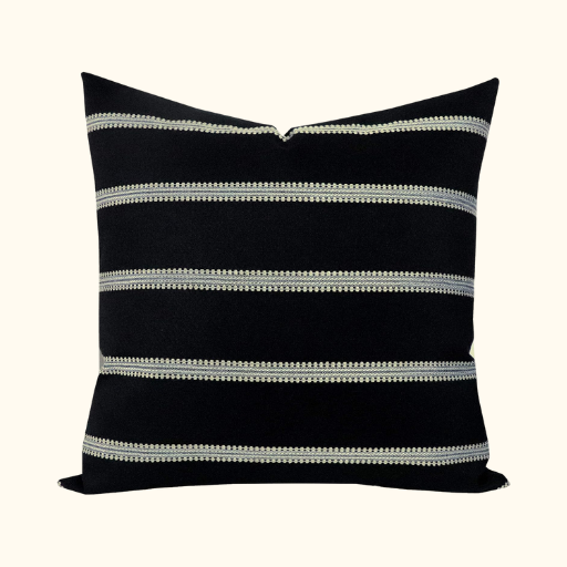 Black and white striped pillow covers