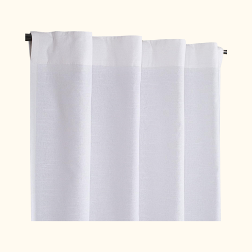 white cotton curtains