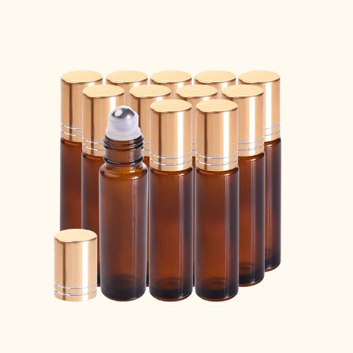 10 ML amber glass roller bottles