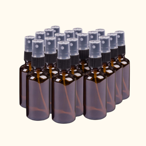 2 oz amber glass spray bottles