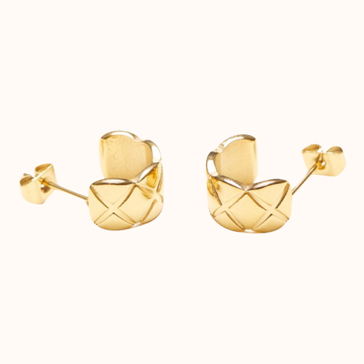 18K gold plated half hoop earrings