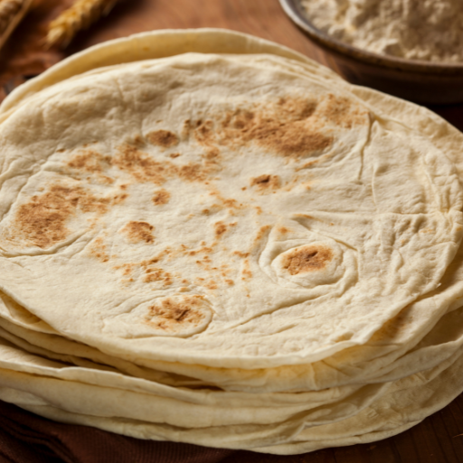 a stack of flour tortillas