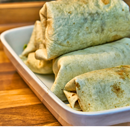 tray of flour burritos