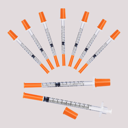 insulin syringes 1ML 30G, 1/2 in needle