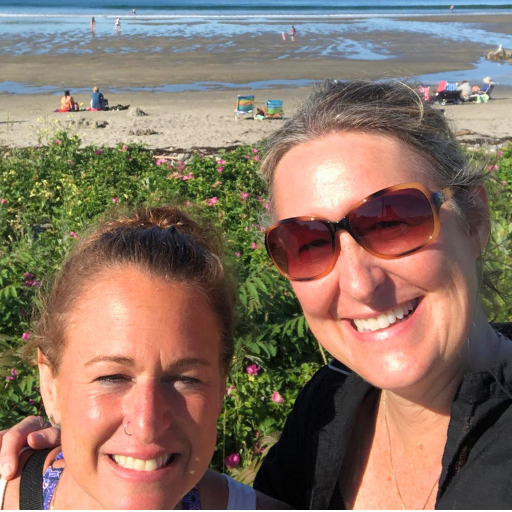 sisters at the beach