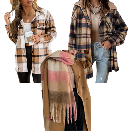 Plaid jackets and scarf