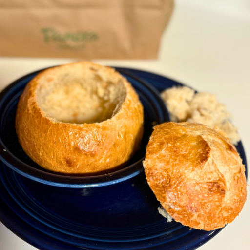panera bread bowl cut open