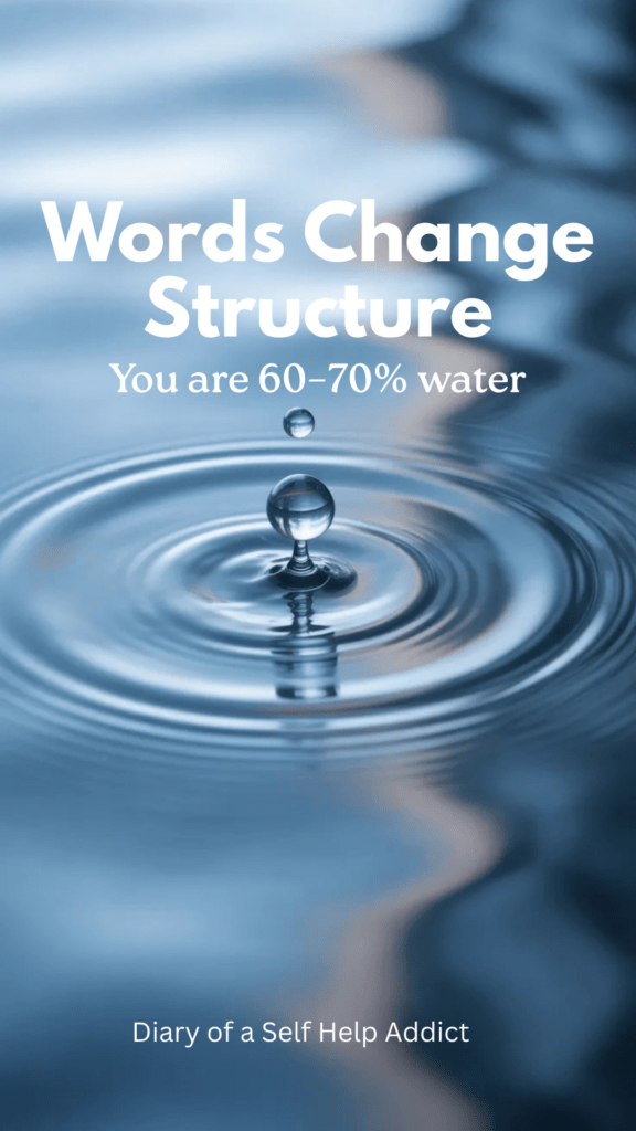 Abstract water imagery with delicate ripples and crystalline reflections, cool blues and silvers, soft focus, ethereal and meditative feeling, symbolic of energy and vibration, clean and minimal composition.