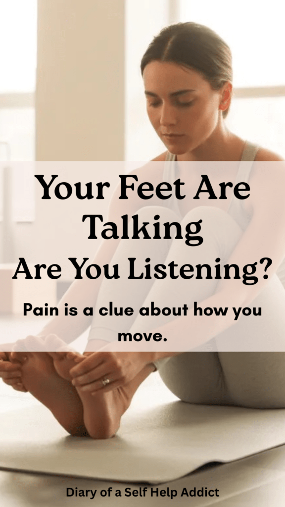A person performing gentle toe mobility exercises seated in a bright Pilates studio, calm and minimal aesthetic