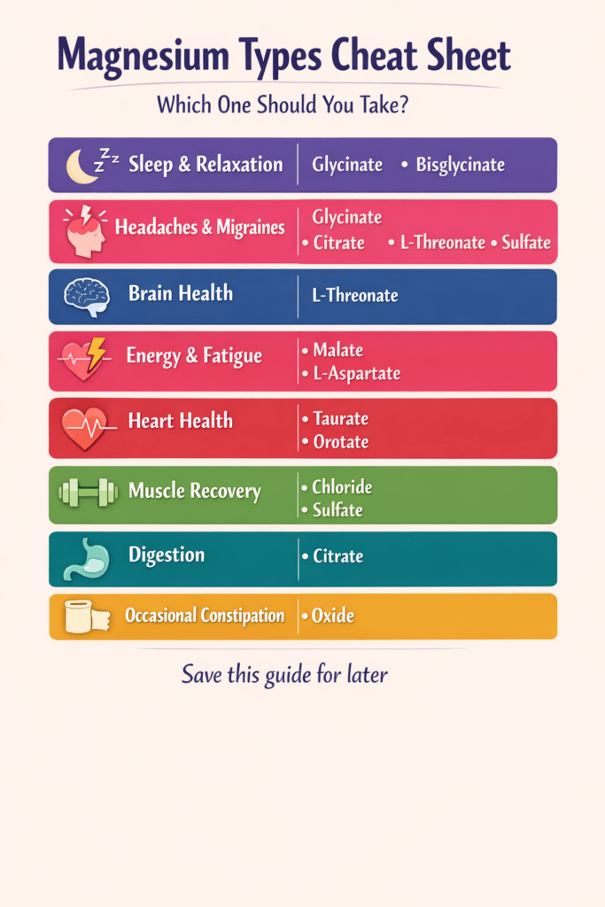 magnesium cheat sheet guide for pinterest