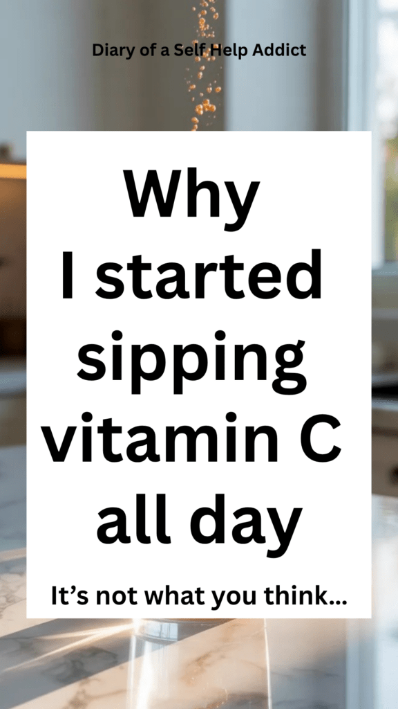 Glass of water with vitamin C powder dissolving