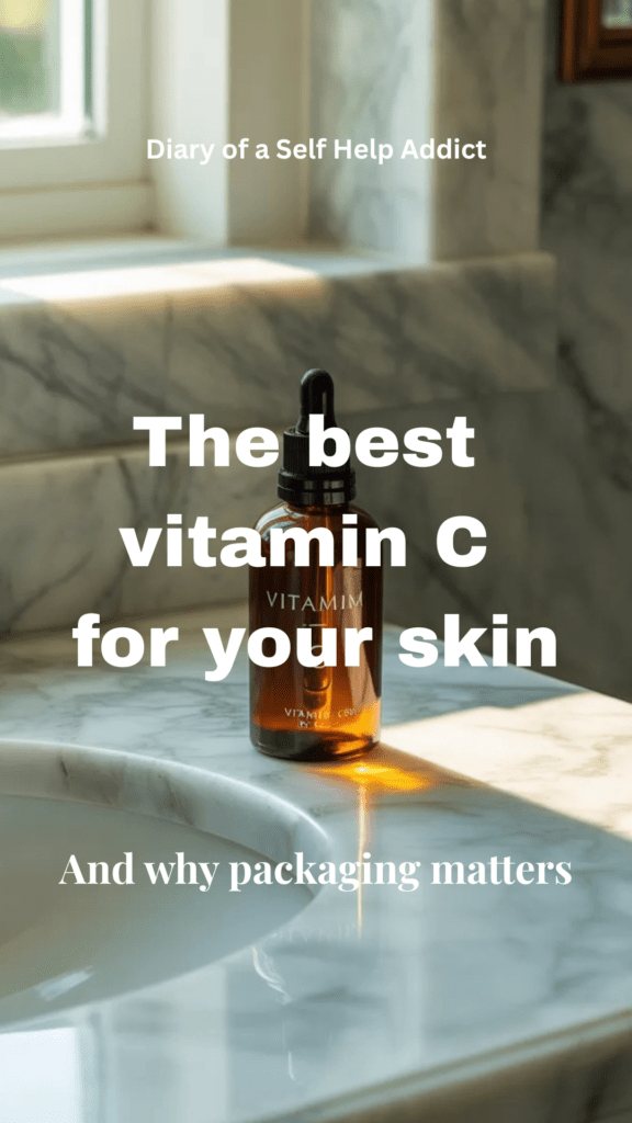 Skincare counter with serum + sunlight