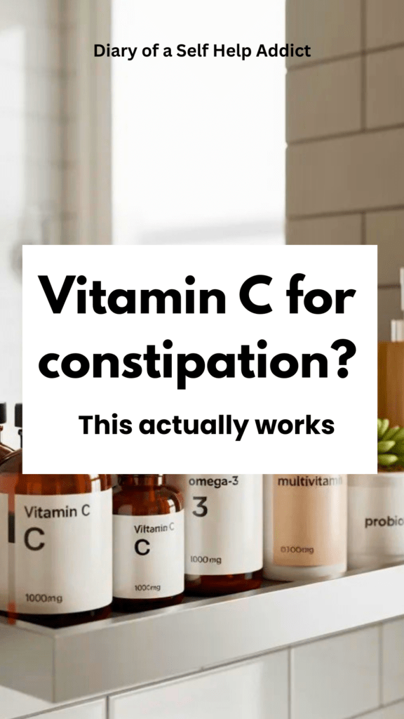 Clean aesthetic bathroom shelf with supplements