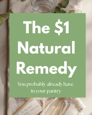 A beautifully styled flat lay featuring baking soda in a glass jar, a wooden spoon, Epsom salts, bentonite clay, fresh mint leaves, a glass of water, and natural cleaning supplies. Cozy wellness blogger vibe with neutral colors and sunlight streaming in.