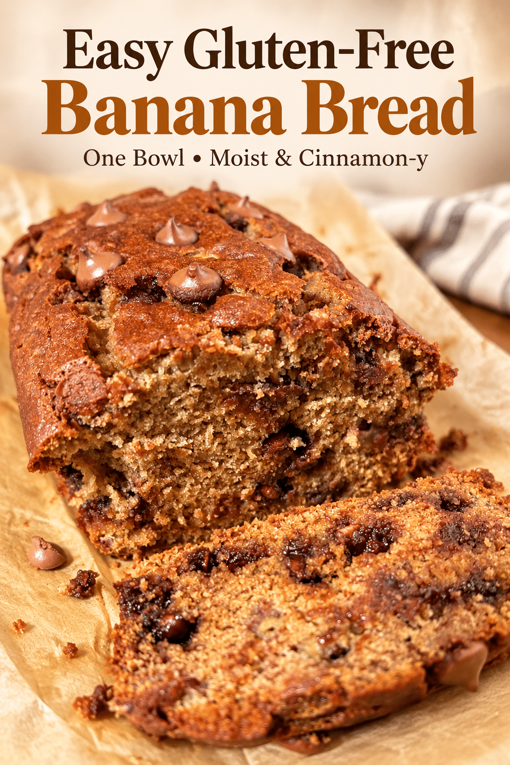 easy gluten-free banana bread; moist and delicious